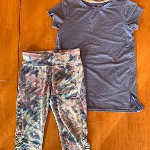 All In Motion, 2 piece blue activewear set, size girls L